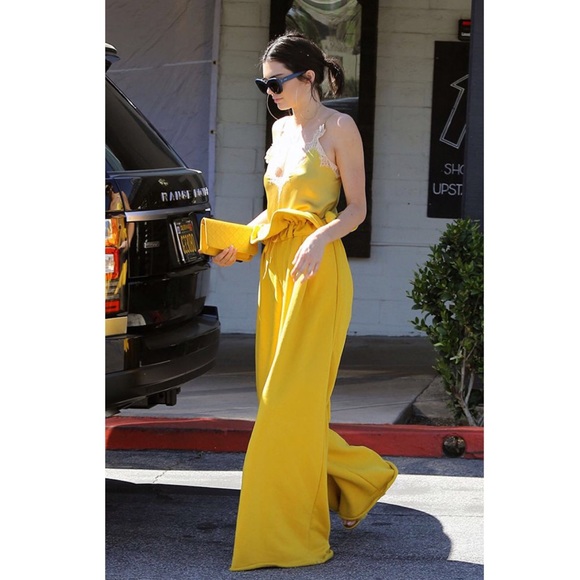 Yellow Paper bag Tie Pants - Picture 2 of 3